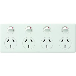 Excel Life Quad Horizontal Socket - Choose Colour